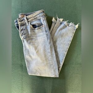 JUST USA Light Blue Frayed Ankle Jeans